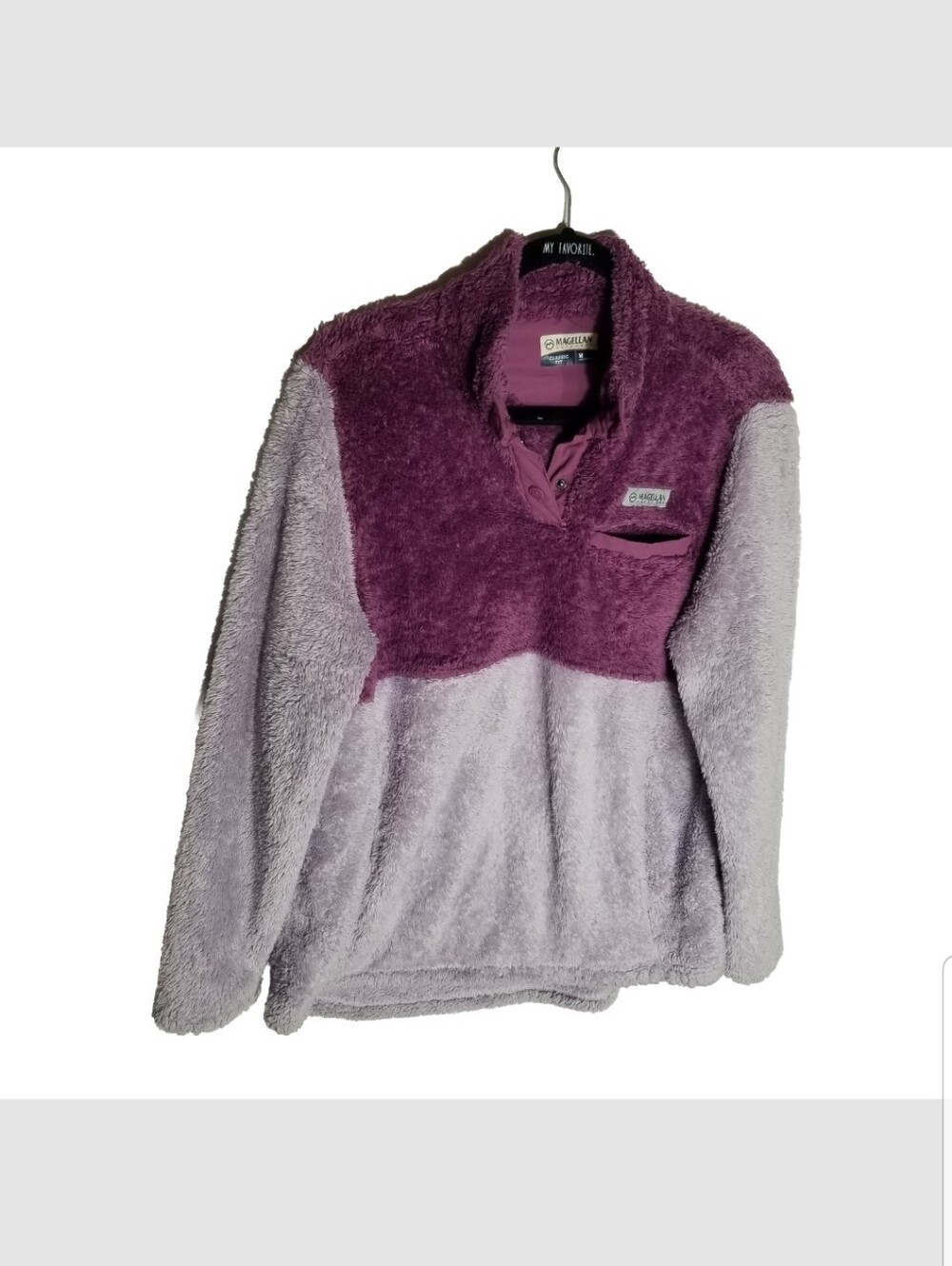 Magellan Outdoors Fleece Quarter Snap Sweatshirt Women's Medium Kangaroo Pocket
